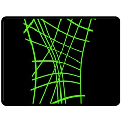 Green Neon Abstraction Double Sided Fleece Blanket (large) 