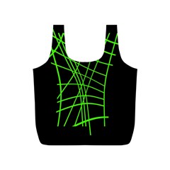 Green Neon Abstraction Full Print Recycle Bags (s)  by Valentinaart