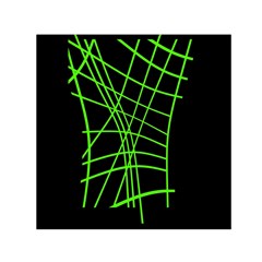 Green Neon Abstraction Small Satin Scarf (square)