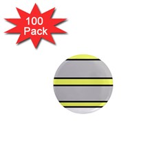 Yellow And Gray Lines 1  Mini Magnets (100 Pack)  by Valentinaart