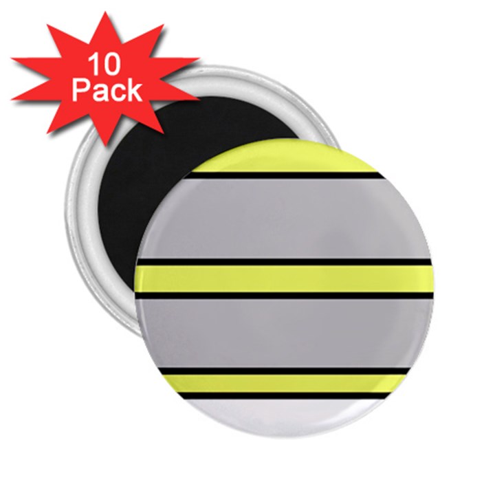 Yellow and gray lines 2.25  Magnets (10 pack) 