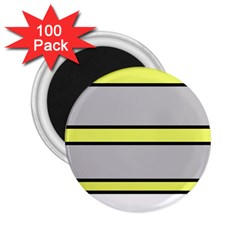 Yellow And Gray Lines 2 25  Magnets (100 Pack)  by Valentinaart