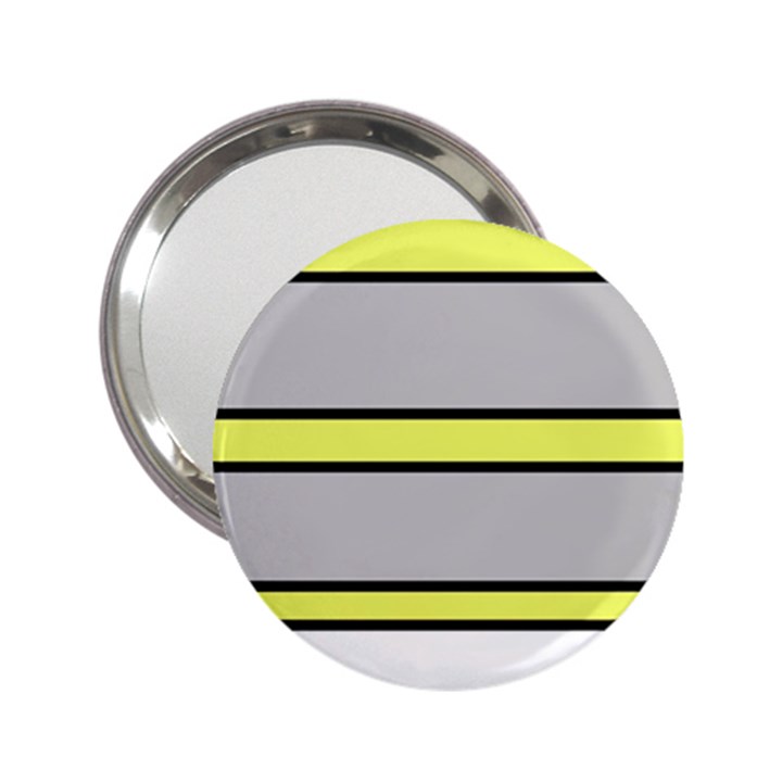 Yellow and gray lines 2.25  Handbag Mirrors