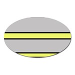 Yellow and gray lines Oval Magnet Front