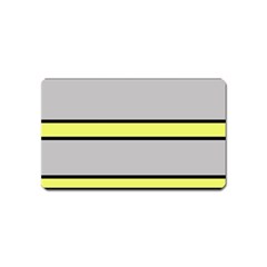 Yellow And Gray Lines Magnet (name Card) by Valentinaart