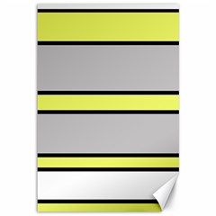 Yellow And Gray Lines Canvas 12  X 18   by Valentinaart