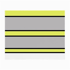 Yellow And Gray Lines Small Glasses Cloth (2-side) by Valentinaart