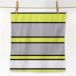 Yellow and gray lines Face Towel Front