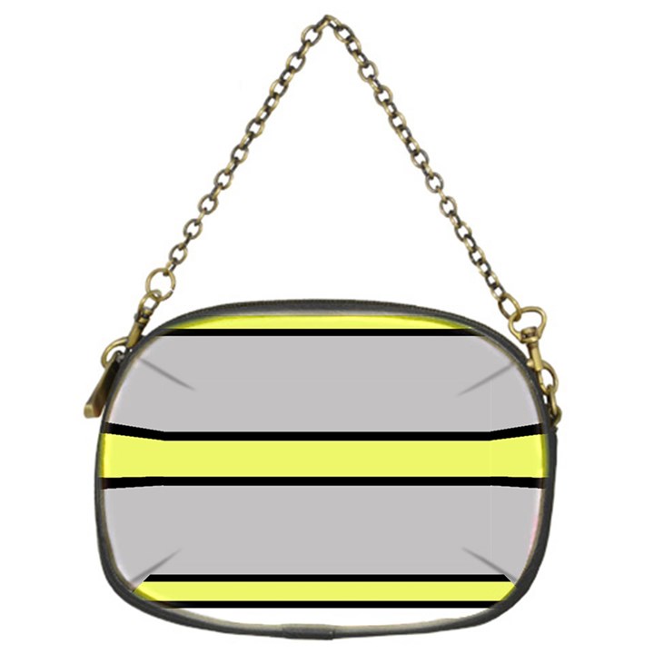 Yellow and gray lines Chain Purses (One Side) 