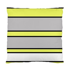 Yellow And Gray Lines Standard Cushion Case (two Sides) by Valentinaart