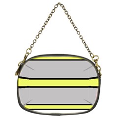 Yellow And Gray Lines Chain Purses (two Sides)  by Valentinaart