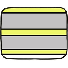 Yellow And Gray Lines Fleece Blanket (mini)