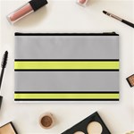 Yellow and gray lines Cosmetic Bag (Large)  Back