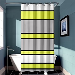 Yellow And Gray Lines Shower Curtain 36  X 72  (stall) 