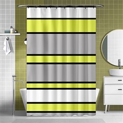 Yellow And Gray Lines Shower Curtain 48  X 72  (small) 