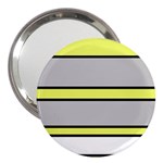 Yellow and gray lines 3  Handbag Mirrors Front