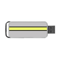 Yellow And Gray Lines Portable Usb Flash (one Side)