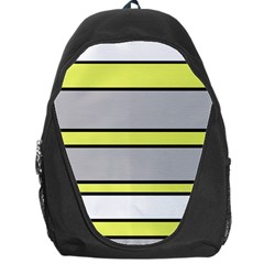 Yellow And Gray Lines Backpack Bag by Valentinaart