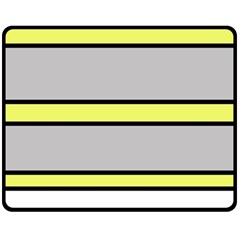 Yellow And Gray Lines Double Sided Fleece Blanket (medium) 