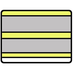 Yellow And Gray Lines Double Sided Fleece Blanket (large) 