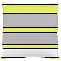 Yellow And Gray Lines Standard Flano Cushion Case (one Side)