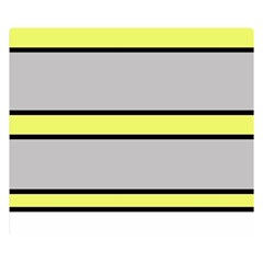 Yellow And Gray Lines Double Sided Flano Blanket (small)  by Valentinaart