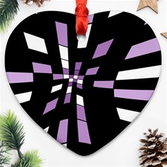 Purple Abstraction Ornament (heart)  by Valentinaart