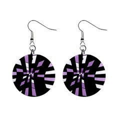 Purple Abstraction Mini Button Earrings by Valentinaart