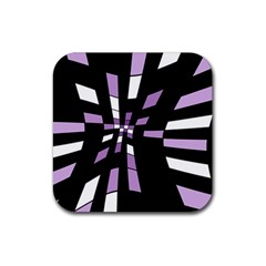 Purple Abstraction Rubber Coaster (square)  by Valentinaart