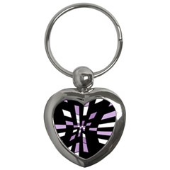 Purple Abstraction Key Chains (heart)  by Valentinaart