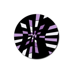 Purple Abstraction Rubber Coaster (round)  by Valentinaart