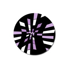 Purple Abstraction Magnet 3  (round) by Valentinaart