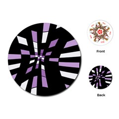 Purple Abstraction Playing Cards (round)  by Valentinaart