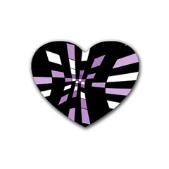 Purple Abstraction Heart Coaster (4 Pack)  by Valentinaart