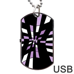 Purple Abstraction Dog Tag Usb Flash (two Sides) 