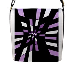 Purple Abstraction Flap Messenger Bag (l)  by Valentinaart