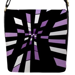 Purple Abstraction Flap Messenger Bag (s) by Valentinaart