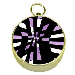 Purple Abstraction Gold Compasses by Valentinaart