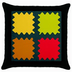 4 Shapes                                                                                 			throw Pillow Case (black) by LalyLauraFLM