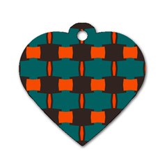 3 Colors Shapes Pattern                                                                                  			dog Tag Heart (one Side)