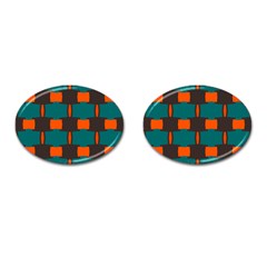 3 Colors Shapes Pattern                                                                                  			cufflinks (oval) by LalyLauraFLM