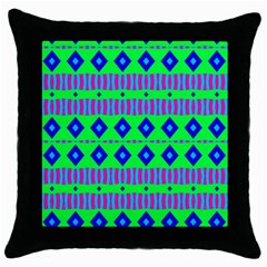 Rhombus And Stripes                                                                                   			throw Pillow Case (black) by LalyLauraFLM