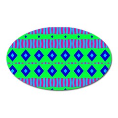 Rhombus And Stripes                                                                                   			magnet (oval) by LalyLauraFLM