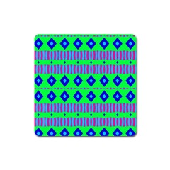 Rhombus And Stripes                                                                                   			magnet (square) by LalyLauraFLM