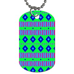 Rhombus And Stripes                                                                                   			dog Tag (one Side) by LalyLauraFLM