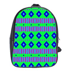 Rhombus And Stripes                                                                                   			school Bag (large) by LalyLauraFLM