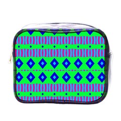 Rhombus And Stripes                                                                                   			mini Toiletries Bag (one Side) by LalyLauraFLM