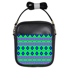 Rhombus And Stripes                                                                                   			girls Sling Bag by LalyLauraFLM