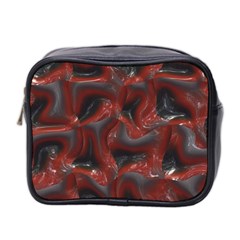 Red Grey 3d Design                                                                                    Mini Toiletries Bag (two Sides) by LalyLauraFLM