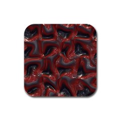 Red Grey 3d Design                                                                                    			rubber Square Coaster (4 Pack by LalyLauraFLM